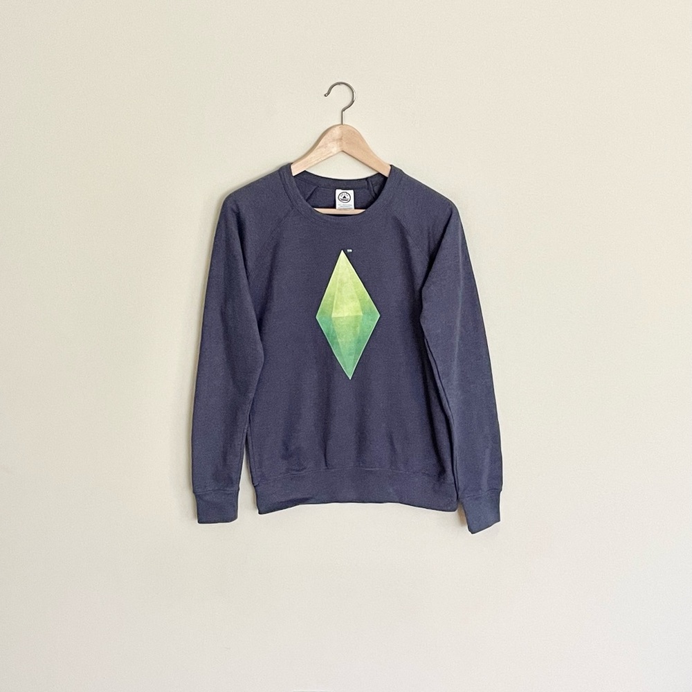 The Sims 4 Plumbob Graphic Gray Sweatshirt Adult size XS